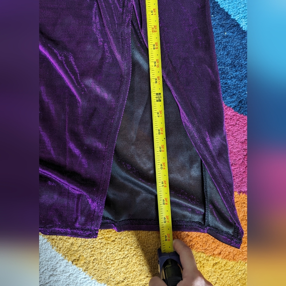 NWT Lulu's Purple Metallic Shimmer Dress - Picture 7 of 14